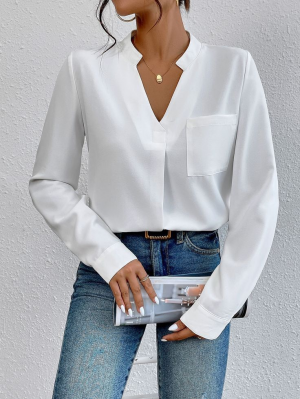 Chemise Blanche Élégante en Fibre Naturelle