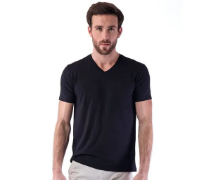 T-shirt V-Neck Noir Homme