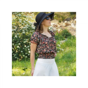 Haut Femme à Fleurs - Manches Bouffantes